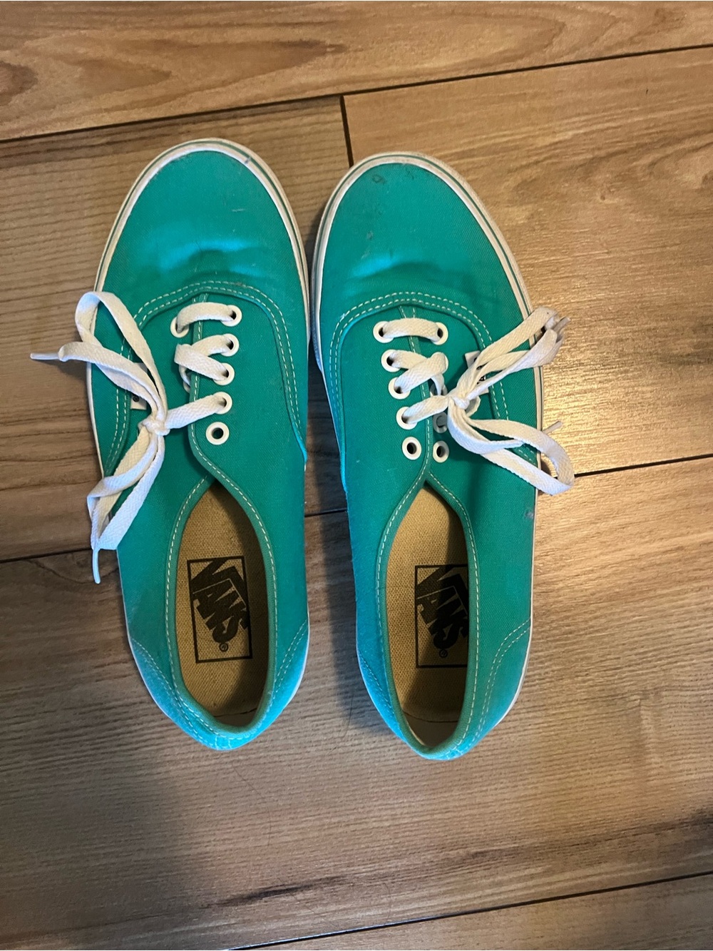 Vans Low-Top Canvas Sneakers - Teal with White Laces